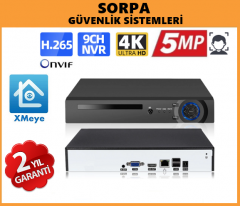 9 KANAL 4K 5MP NVR KAYIT CİHAZI