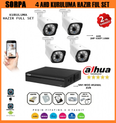 AHD GÜVENLİK KAMERASI SETİ 4 KAMERALI
